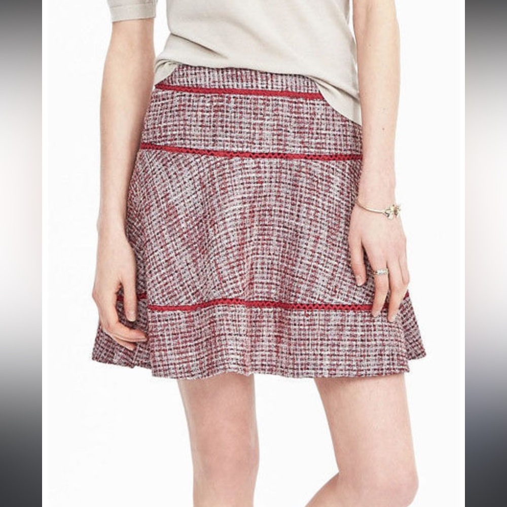 Banana Republic Tweed Pink Skater Style Skirt